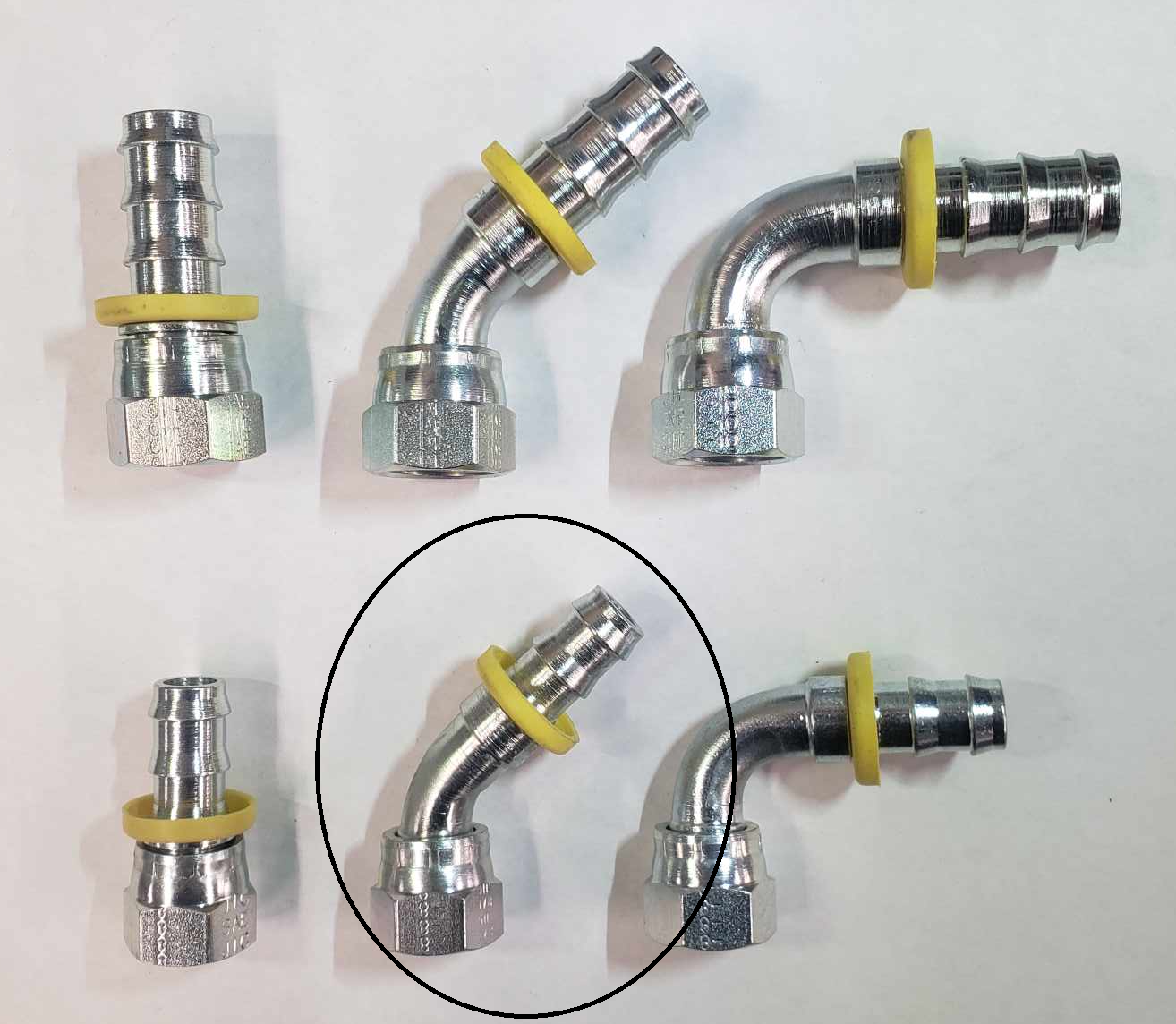 1/2" Hose end fittings - 8x8 45°