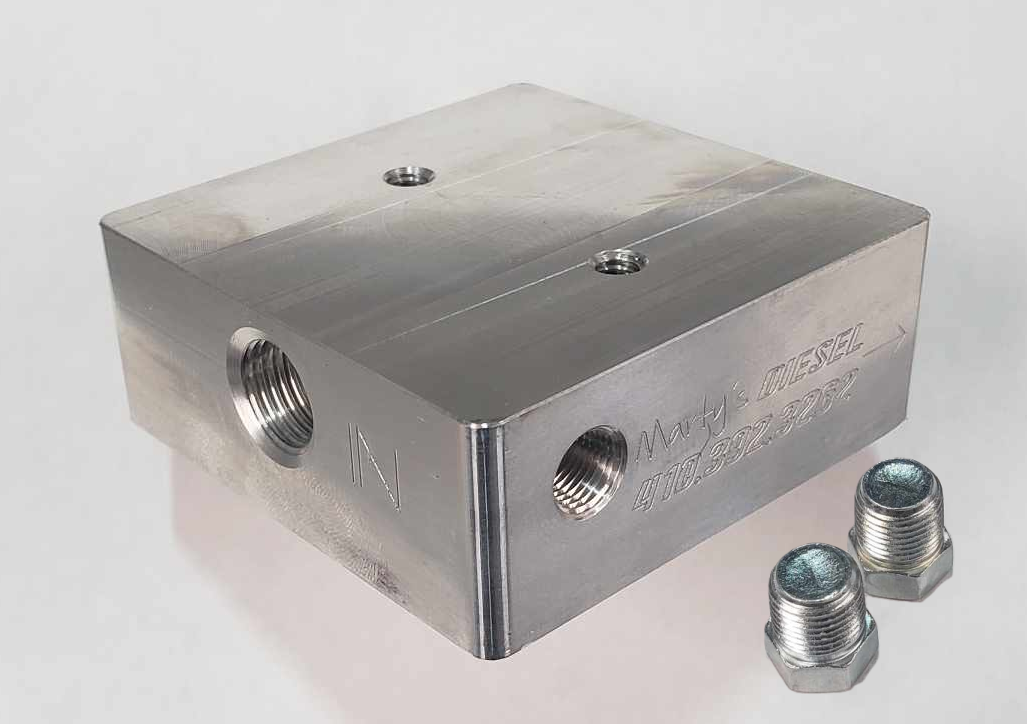 Marty's Diesel Billet fuel filter base