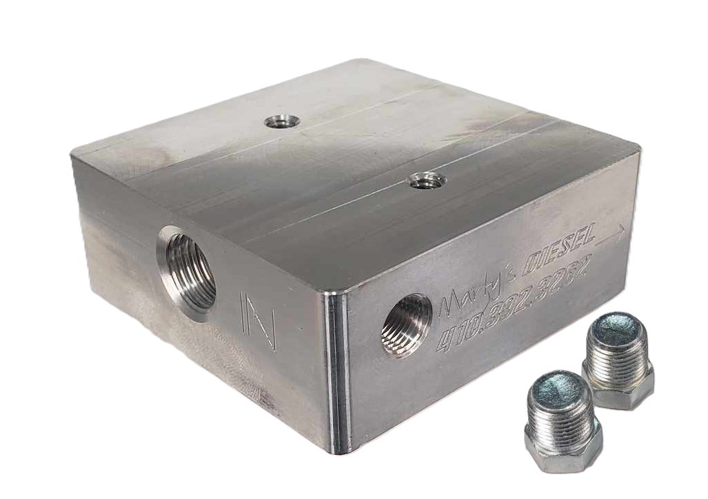 Marty's Diesel Billet fuel filter base