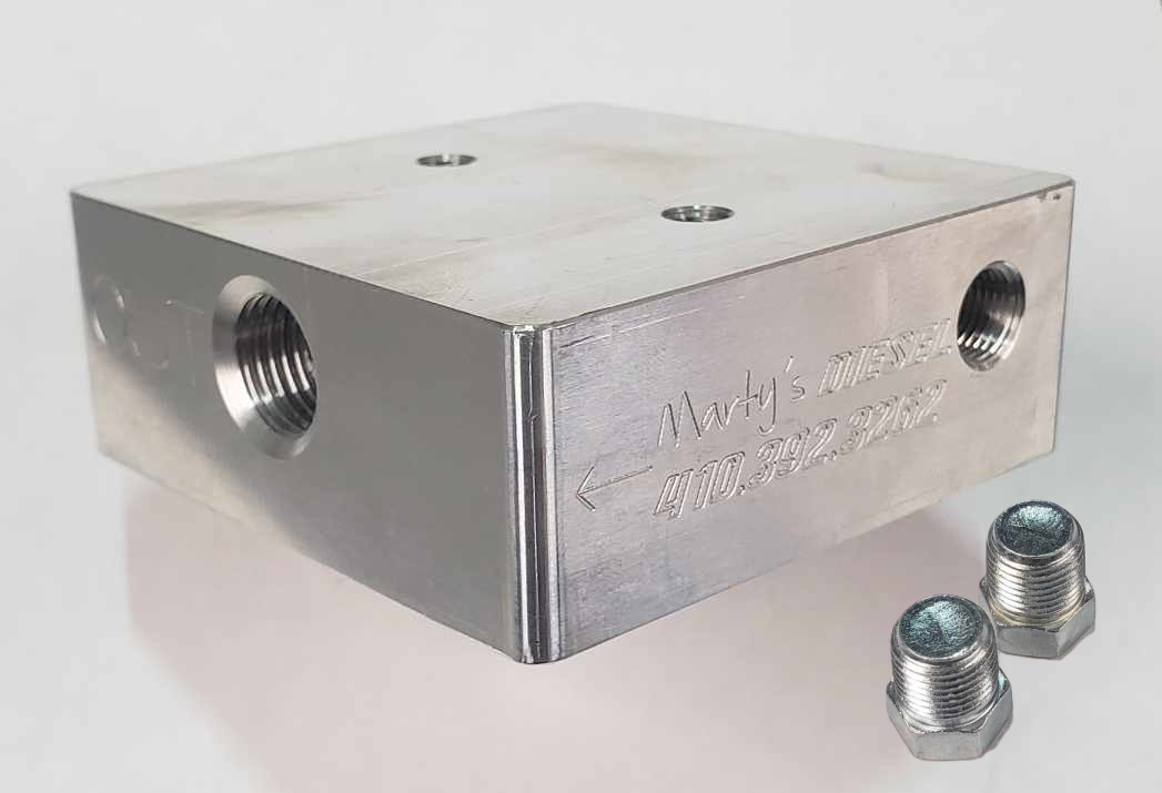 Marty's Diesel Billet fuel filter base