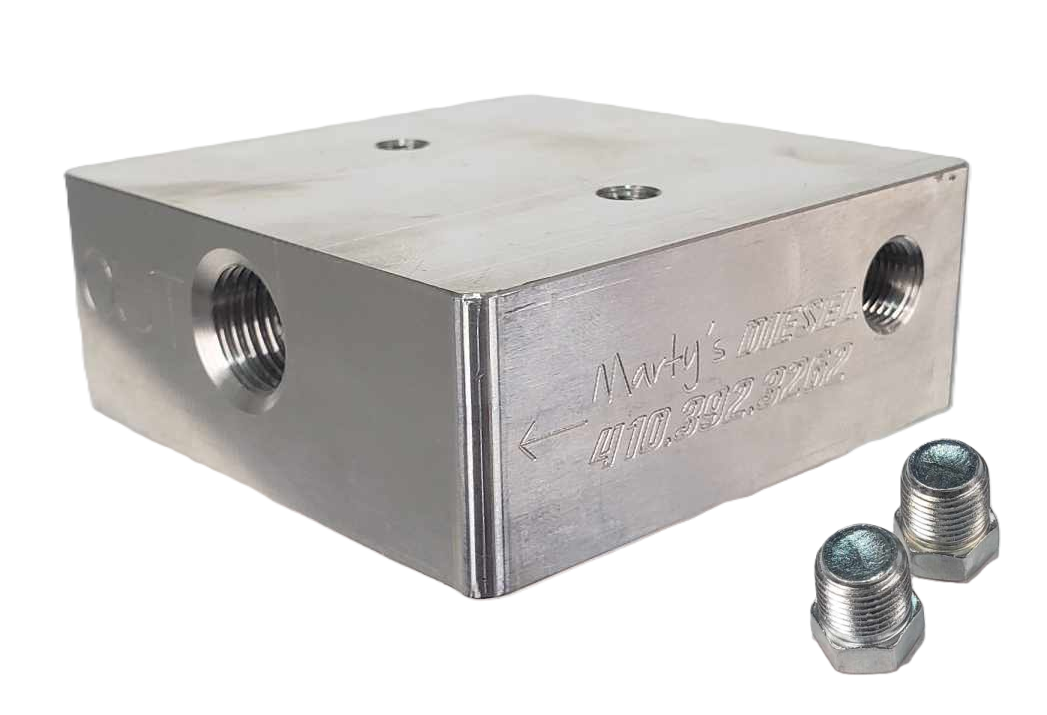 Marty's Diesel Billet fuel filter base