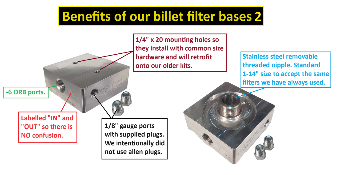 Marty's Diesel Billet fuel filter base