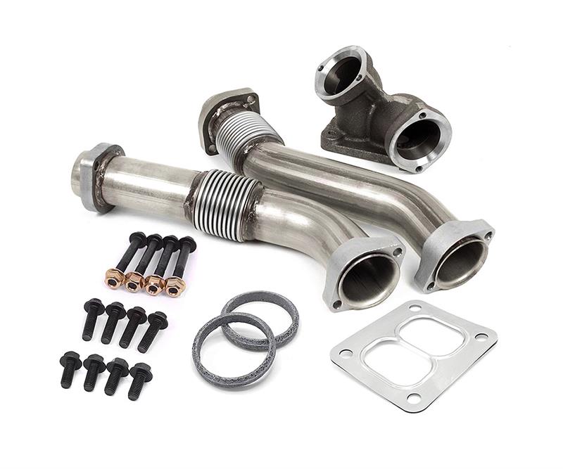 DieselSite 7.3 Powerstroke Stainless Steel Bellowed Up Pipes