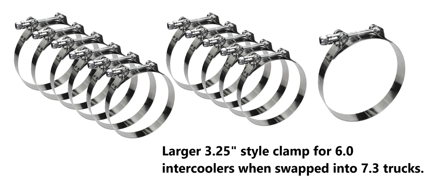 7.3 Super Duty HD Intercooler Boot Clamp Kit - Complete