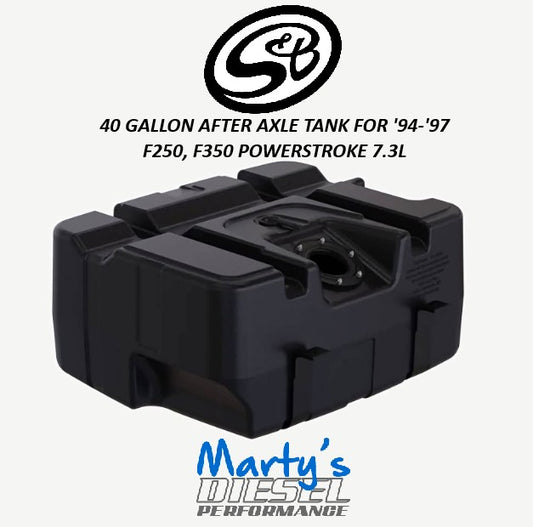 S&B 40 Gallon High Capacity After Axle Tank - Ford - 1994-1997 F250, F350 POWERSTROKE 7.3L