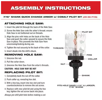 Milwaukee 1.5" hole saw